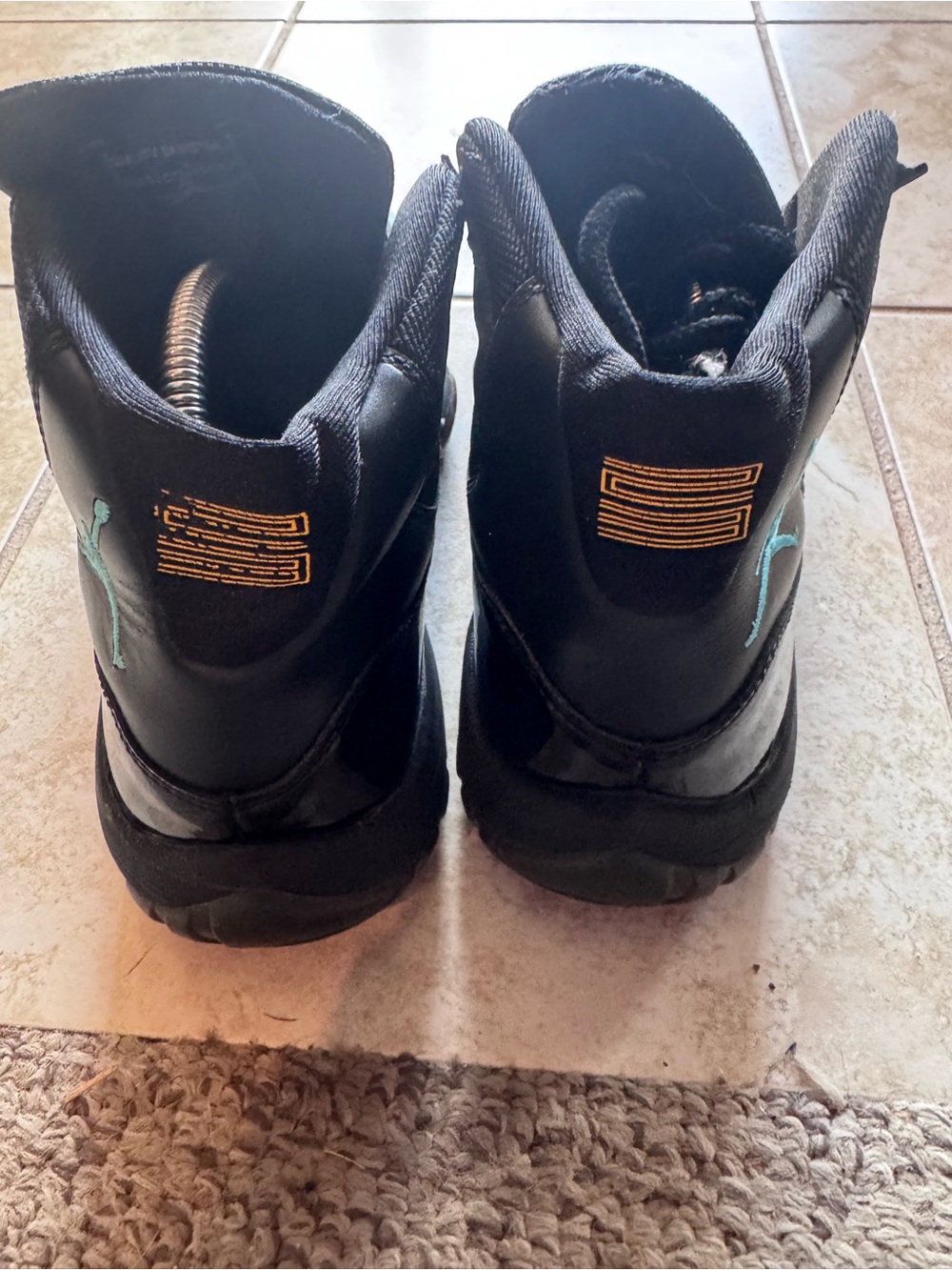 Jordan Black Patent Leather High-Top Sneakers (needs laces) - Picture 4 of 7